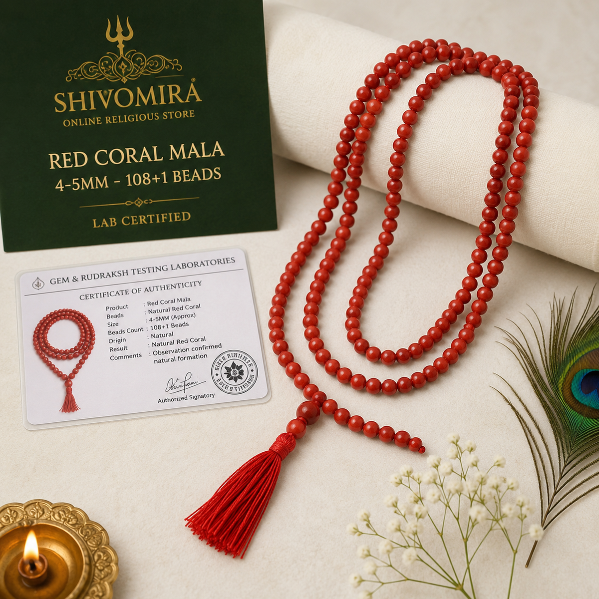 Red Coral Mala 4-5MM