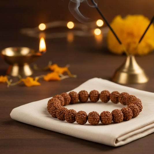 Rudraksha Bracelet 8MM Lab Certified premium original beads on high stretch elastic by Shivomira