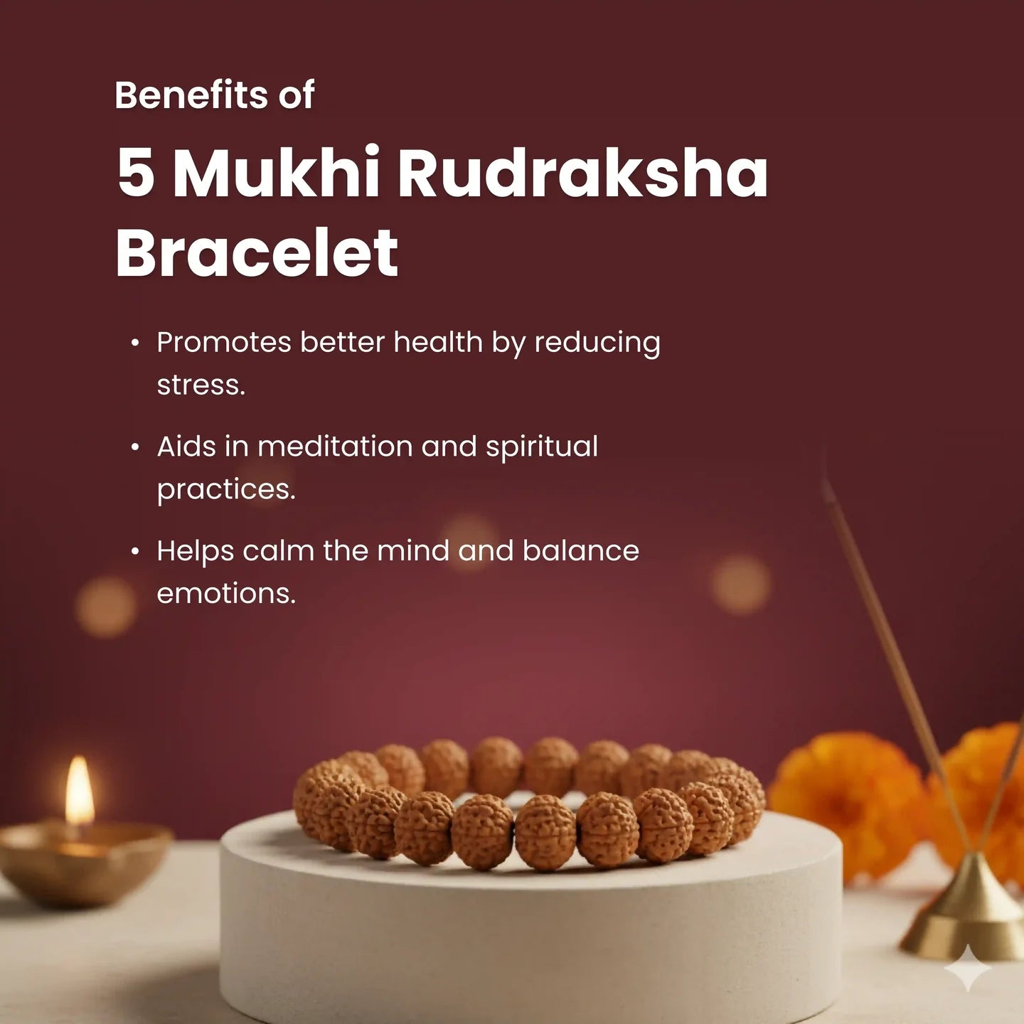 Rudraksha Bracelet 8MM Lab Certified premium original beads on high stretch elastic by Shivomira